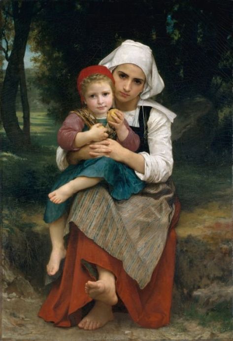 Frère et soeur Bretons-William Adolphe Bouguereau (1825 – 1905, French)